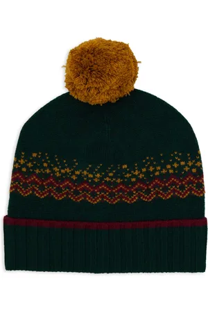 Gallo Akcesoria, unisex, Wielobarwność, ONE SIZE, Zielona czapka z motywem świątecznym