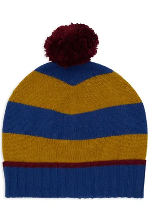 Gallo Akcesoria, unisex, Wielobarwność, ONE SIZE, Niebieska dwukolorowa czapka z paskami