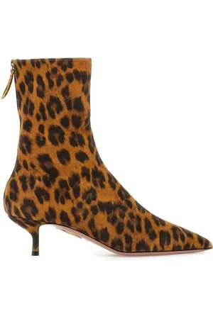 Aquazzura Buty, Kobieta, brązowy, 37 1/2 EU, Leopard Print Montmartre Botki Ankle Botki