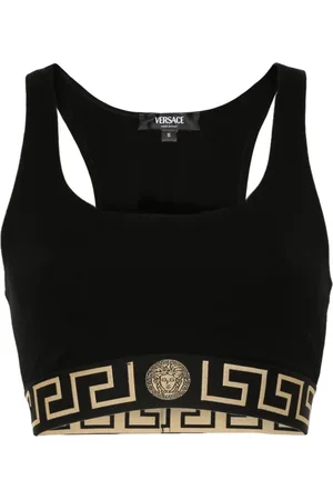 VERSACE Koszulki, Kobieta, Czarny, XS, Czarny Top z Motywem Meduzy