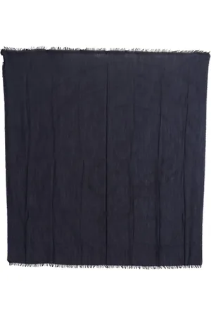 Gianfranco Ferré Akcesoria, Kobieta, Niebieski, ONE SIZE, Elegancki Fringed Szalik Damski Granatowy