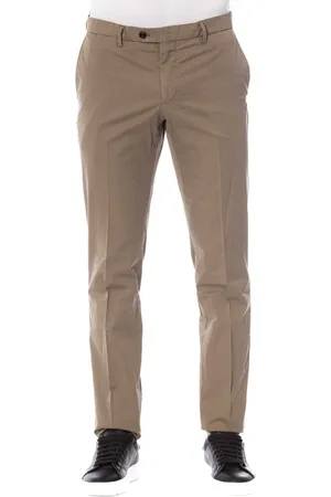 Trussardi Spodnie, Mężczyzna, brązowy, S, Bawełna, Brązowe Bawełniane Spodnie Elegancki Styl