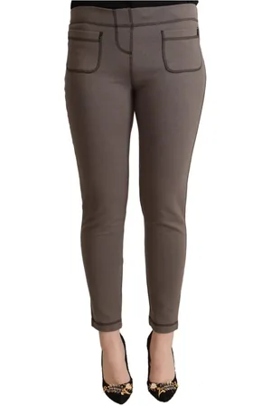 John Galliano Spodnie, Kobieta, Szary, S, Szare Spodnie Skinny z Logo