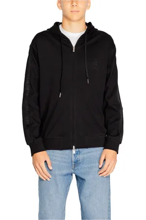Armani Exchange Bluzy, Mężczyzna, Czarny, S, Bluza Męska Kolekcja Jesień/Zima