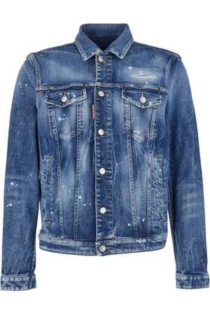 Dsquared2 Kurtki, Mężczyzna, Niebieski, L, Bawełna, Stylowa kurtka jeansowa