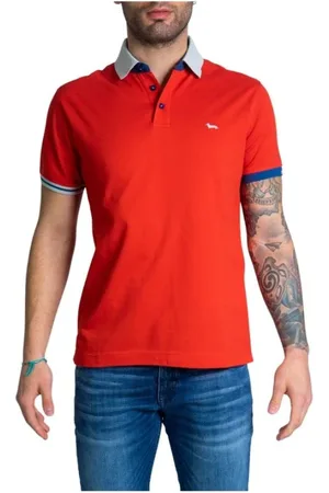 HARMONT&BLAINE Koszulki, Mężczyzna, Czerwony, S, Czerwony Polo Koszulka Wiosna/Lato Krótki Rękaw