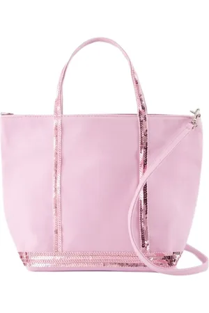 Vanessa Bruno Torebki, Kobieta, Różowy, ONE SIZE, Różowa Bawełniana Torba Shopper z Rhinestones
