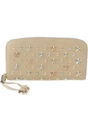 Jimmy Choo Pre-owned, Kobieta, Beżowy, ONE SIZE, Pre-owned portfele płócienne