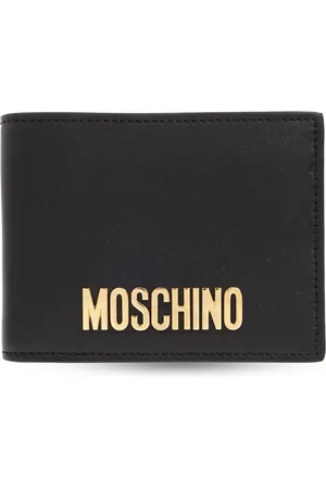 Moschino Akcesoria, Mężczyzna, Czarny, ONE SIZE, Skórzany portfel z logo