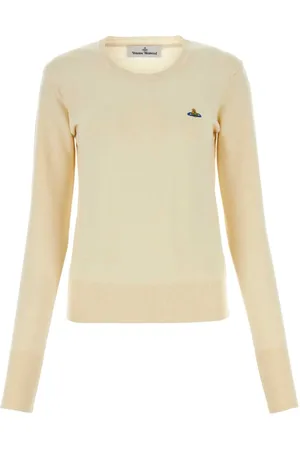 Vivienne Westwood Swetry, Kobieta, Biały, L, Ivory Sweter z Bawełny