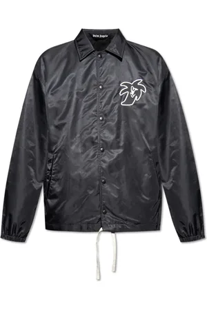 Palm Angels Kurtki, Mężczyzna, Czarny, M, Bawełna, Kurtka z Logo