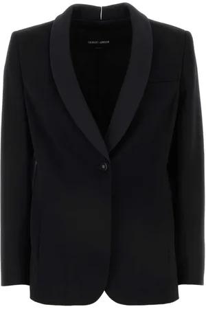 Giorgio Armani Kurtki, Kobieta, Czarny, S, Klasyczny Czarny Wełniany Blezer