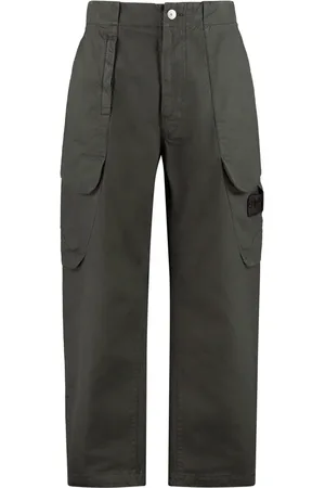 Stone Island Spodnie, Mężczyzna, Zielony, S, Bawełna, Bawełniane spodnie z wieloma kieszeniami
