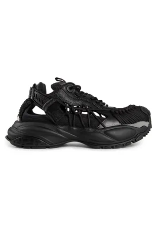 VERSACE Buty, Mężczyzna, Czarny, 44 EU, Czarny Sneaker z Siatki i Paskami