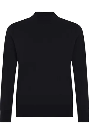 Skovhuus Swetry, Kobieta, Czarny, XL, Len, Bawełniana Bluza z Golfem Lekka Czarna