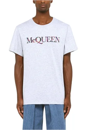 Alexander McQueen Koszulki, Mężczyzna, Szary, M, Casual Bawełniany T-shirt