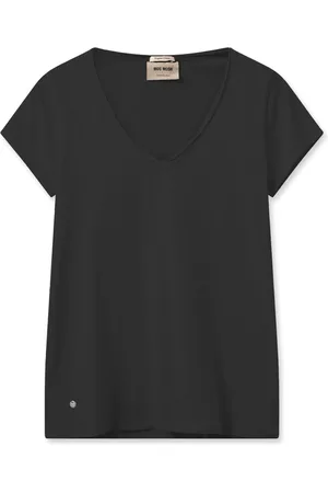 Mos Mosh Koszulki, Kobieta, Wielobarwność, S, Podstawowy T-shirt z dekoltem V Czarny