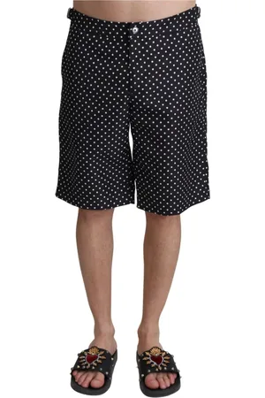 Dolce & Gabbana Stroje kąpielowe, Mężczyzna, Czarny, S, Poliester, Polka Dot Elegance Swim Trunks