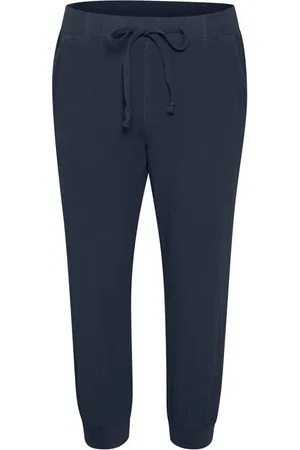 Kaffe Spodnie, Kobieta, Niebieski, M, Midnight Marine Capri Spodnie
