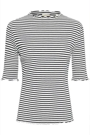 Karen by Simonsen Koszulki, Kobieta, Wielobarwność, 2XL, Koszulka w Paski z Falbankami