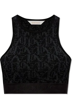 Palm Angels Koszulki, Kobieta, Czarny, M, Top z logo