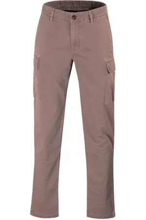 MOORER Spodnie, Mężczyzna, brązowy, 3XL, Sportowe Spodnie Cargo z Unikalnym Materiałem