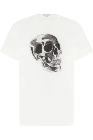 Alexander McQueen Koszulki, Mężczyzna, Biały, XL, Casual Bawełniany T-shirt
