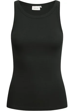 Gestuz Koszulki, Kobieta, Czarny, XS, Krótka bluzka Slim Fit
