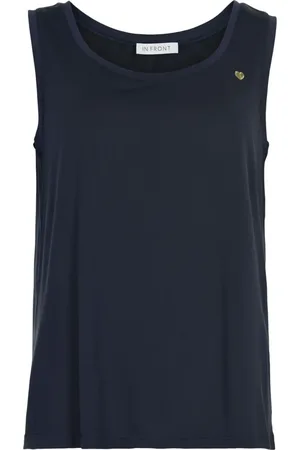 In Front Koszulki, Kobieta, Niebieski, M, Poliester, Sleeveless Tops