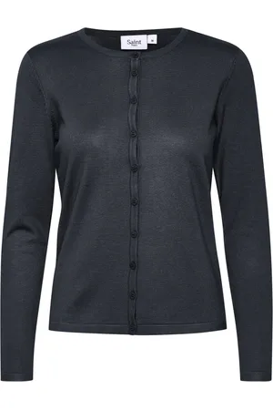 Saint Tropez Swetry, Kobieta, Czarny, M, Cardigan w kolorze Night Sky, A8661, Milasz R-Neck
