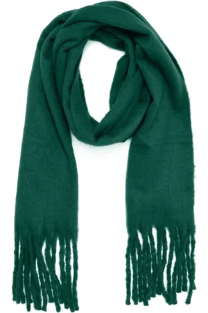 Kaffe Akcesoria, Kobieta, Zielony, ONE SIZE, Miękki Frędzlowy Szal Aventurine Akcesorium