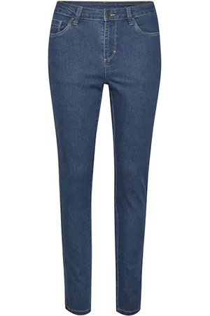 Kaffe Jeansy, Kobieta, Niebieski, M, Denim, Slim Fit Jeansy w średnim niebieskim wypranym denimie