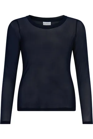 In Front Koszulki, Kobieta, Niebieski, S, Mesh T-shirt Top Navy