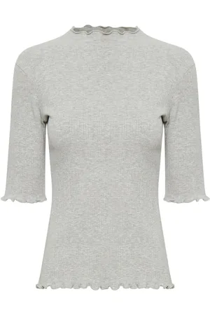 Karen by Simonsen Bluzki, Kobieta, Szary, 2XS, Opal Melange T-shirt z krótkim rękawem