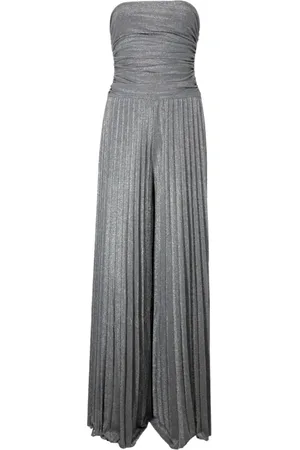 Kaos Kombinezony, Kobieta, Szary, S, Poliester, Elegancki Plisowany Kombinezon Antracyt