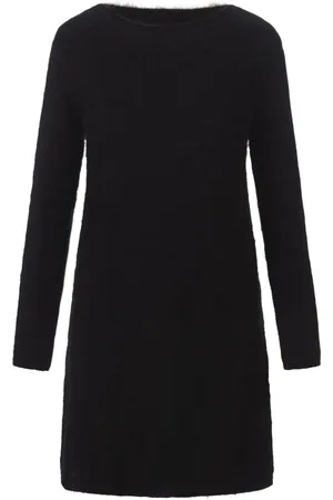 BLUMARINE Sukienki, Kobieta, Czarny, S, Czarna Sukienka z Wełnianej Mieszanki z Wycięciem w Kształcie Serca
