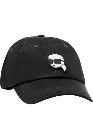 Karl Lagerfeld Akcesoria, Mężczyzna, Czarny, ONE SIZE, Bawełna, Czarna Czapka z Daszkiem