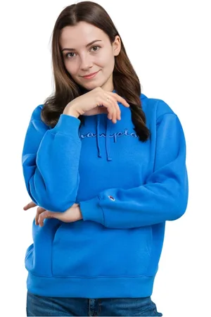 Champion Bluzy, Kobieta, Niebieski, S, Bawełna, Luźny Niebieski Damski Sweter