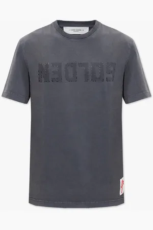 Golden Goose Koszulki, Mężczyzna, Szary, S, Bawełna, T-shirt z logo