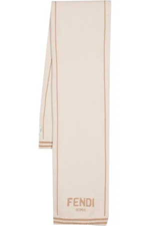 Fendi Akcesoria, unisex, Beżowy, ONE SIZE, Kaszmir, Roma Linen Scarf