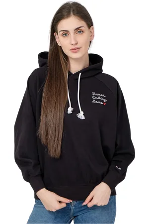 Champion Bluzy, Kobieta, Czarny, S, Bawełna, Czarna bluza z haftem 