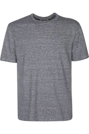OFFICINE GENERALE Koszulki, Mężczyzna, Szary, S, Beżowy T-shirt w Paski
