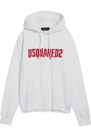 Dsquared2 Bluzy, Mężczyzna, Biały, S, Bawełna, Bluza z kapturem