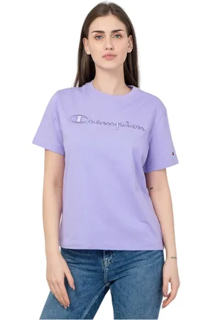 Champion Koszulki, Kobieta, Fioletowy, L, Bawełna, T-shirt damski w kolorze fioletowym
