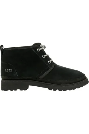 UGG Buty, Mężczyzna, Czarny, 40 EU, Wełna, Eleganckie Męskie Skórzane Zimowe Buty