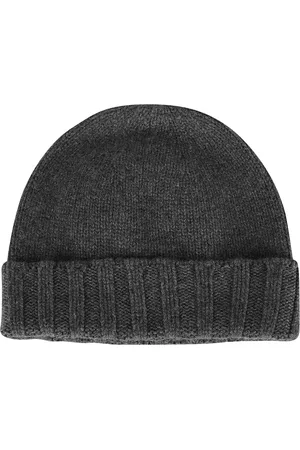 DRUMOHR Akcesoria, Mężczyzna, Szary, ONE SIZE, Kaszmir, Kaszmirowa Czapka Beanie Antracyt