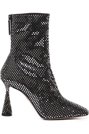 Aquazzura Buty, Kobieta, Czarny, 37 EU, Czarne Botki z Zapięciem na Zamek