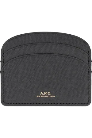 A.P.C. Akcesoria, Kobieta, Czarny, ONE SIZE, Skóra, Skórzany Portfel na Karty