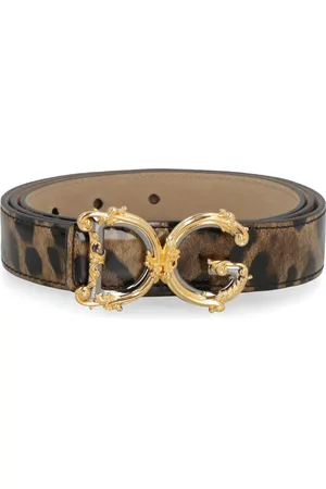 Dolce & Gabbana Akcesoria, Kobieta, Wielobarwność, 80 CM, Skórzany pasek z klamrą