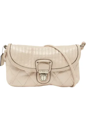 Coach Pre-owned, Kobieta, Beżowy, ONE SIZE, Pre-owned skórzane torby na ramię